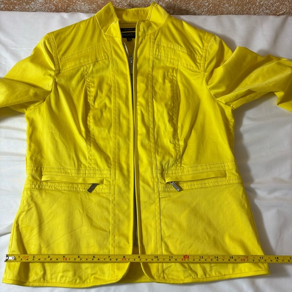Jones New York Jacket Long Sleeve Stretch Lightweight Yellow Size X-Small Petite - Picture 11 of 13